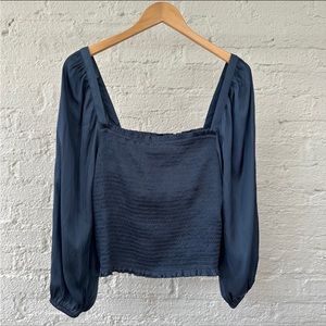 J.Crew Square Neck Smocked Blouse
